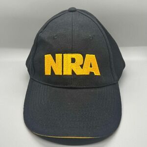 NRA Strapback Hat Cap Black Yellow American Flag National Rifle Vintage‎ EUC